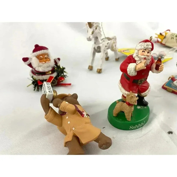 10x VTG Holiday Ornaments Christmas Santa Unicorn Wooden Figures Collectibles - Picture 6 of 11